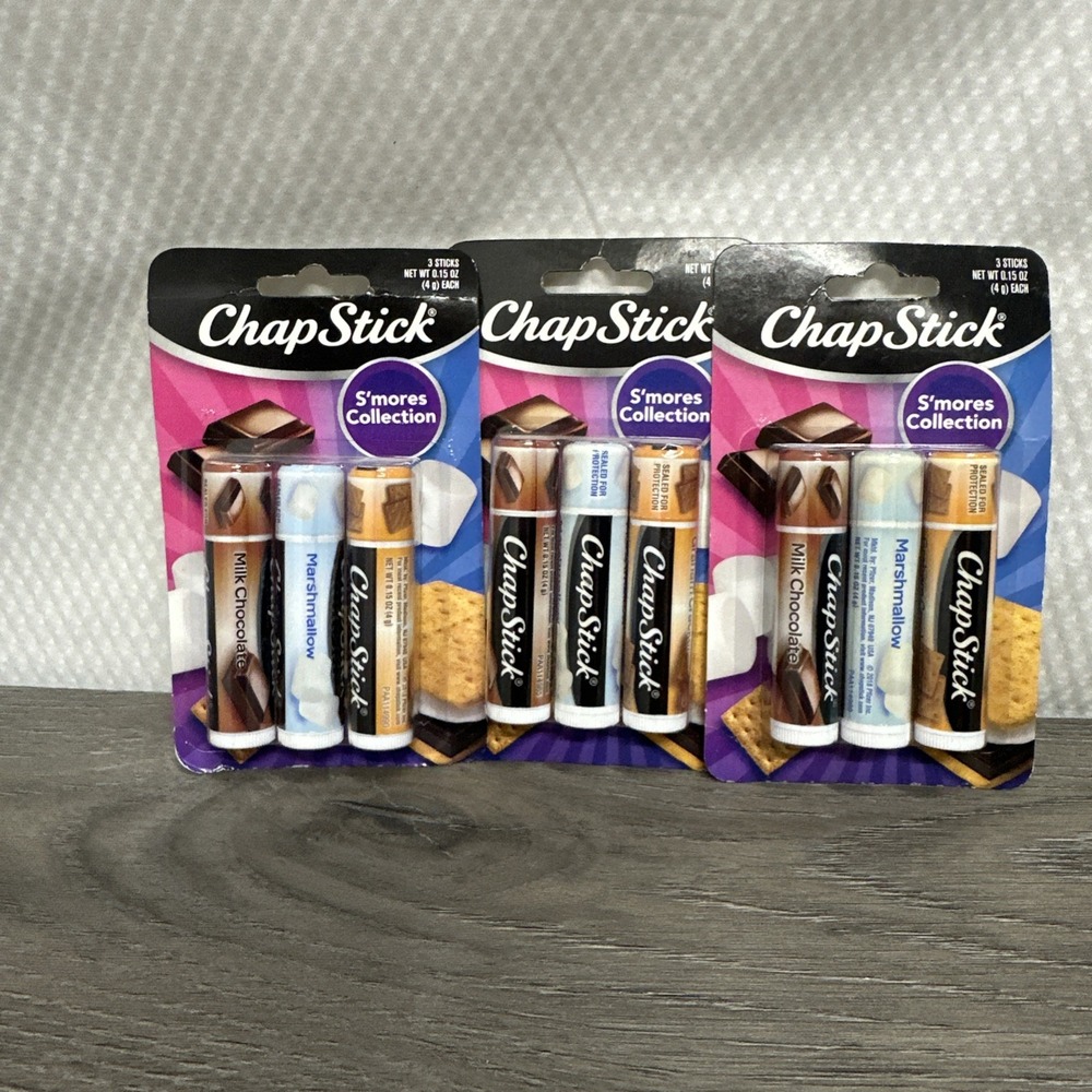 ChapStick Lip Balm S'mores Collection 3-Pack Lot of 3 New 9 Sticks Total Mixed